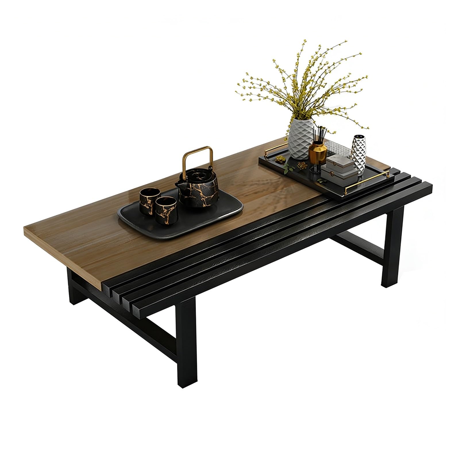 DaneGPT Japanese floor table, Japanese Floor Table Solid Wood Low Coffee Tea Desk for Reading Nook