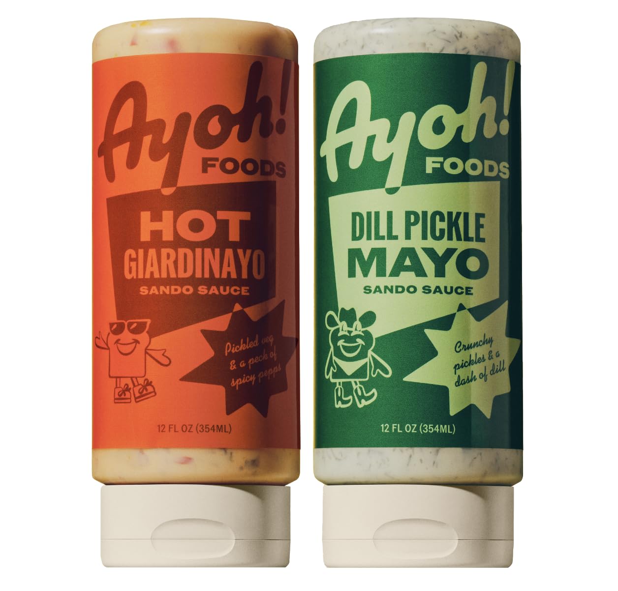 Ayoh Foods, Mayo Gone Wild, Made by Molly Baz - Easy to Squeeze, Perfect for; Sandwiches, Burgers, Fries, Nuggets, Wraps & Dips (2 Pack, Starter Pack)