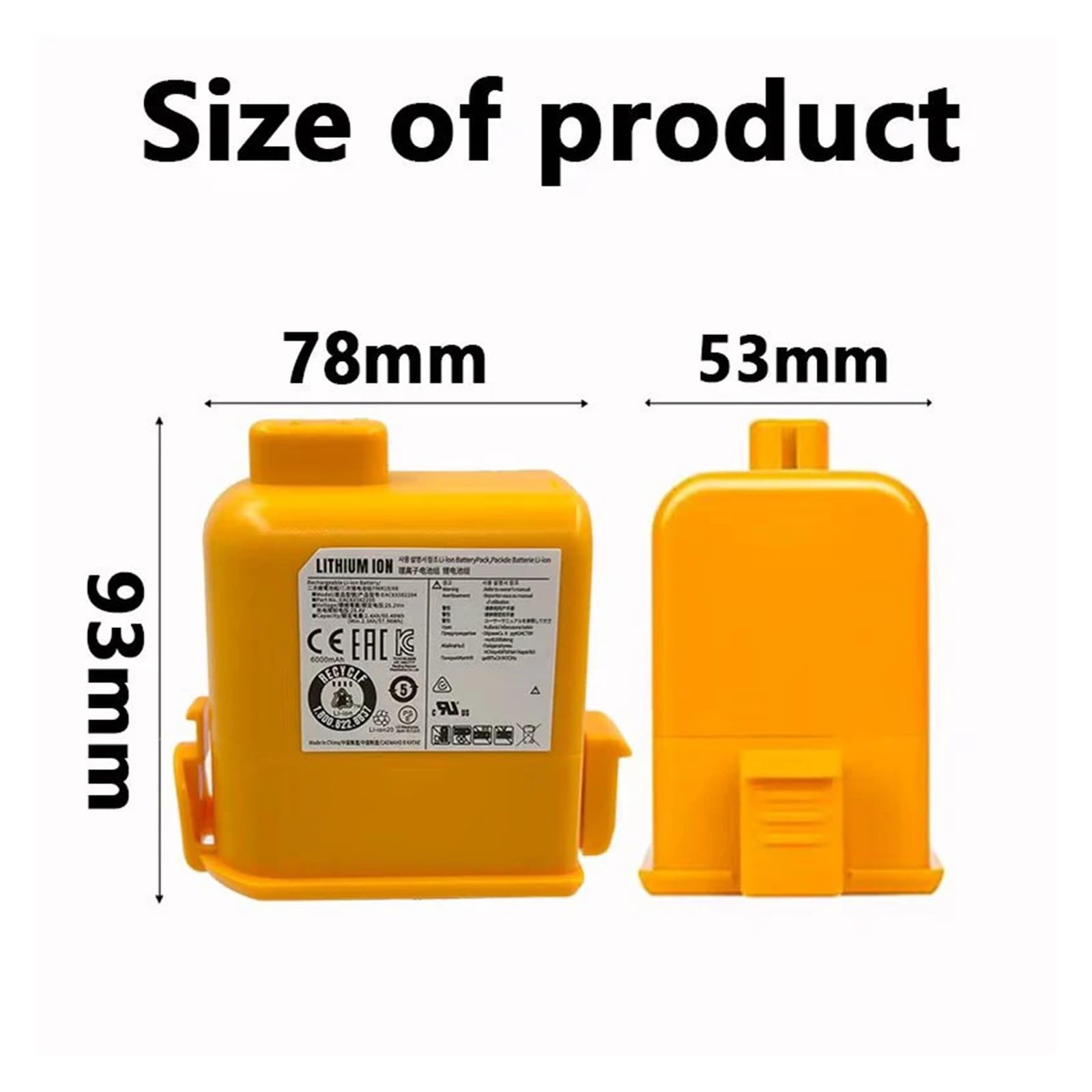 Batteria Agli Ioni Di Litio for Aspirapolvere Senza Fili, Compatibile Con LG, Cordzero A9 A9+ EAC63382204(4000mAh 1pcs)