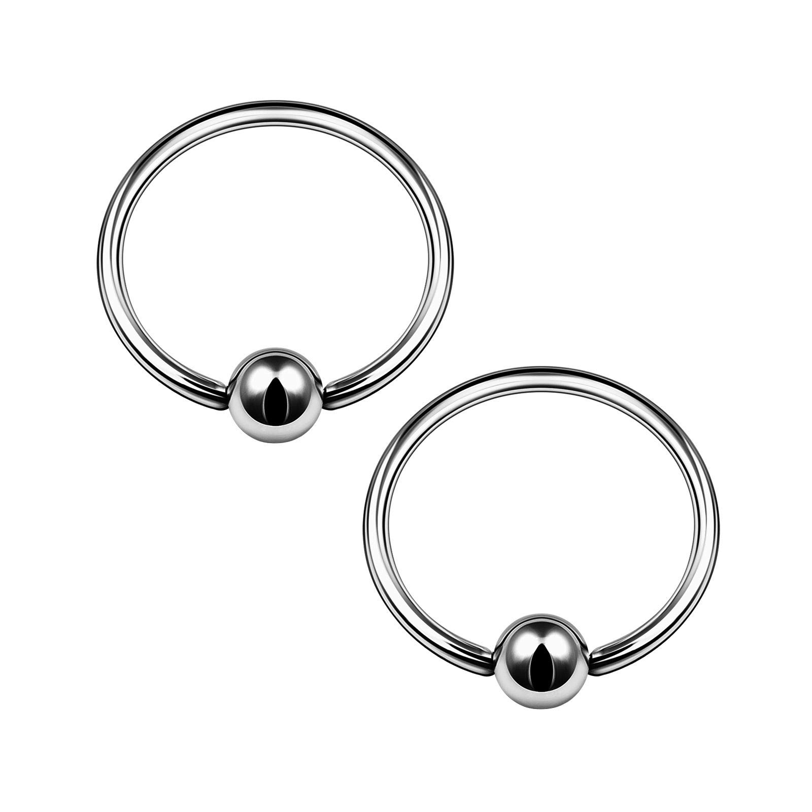 BanaVega2 anillos cautivos de titanio G23 de 1 mm, 1,2 mm, 1,6 mm, para cejas, cartílago, tabique, tragus, nariz, piercing, joyería, ver más tamaños
