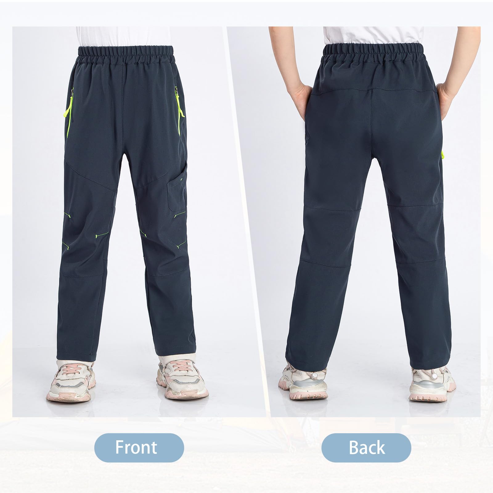 BWBIKE Pantalon d’Extérieur à Séchage Rapide pour Garçon - Pantalon léger de Randonnée et de Camping pour Enfants avec Poches Zippées, Jogging de Sport pour Jeunes pour Le Trekking et l’Aventure