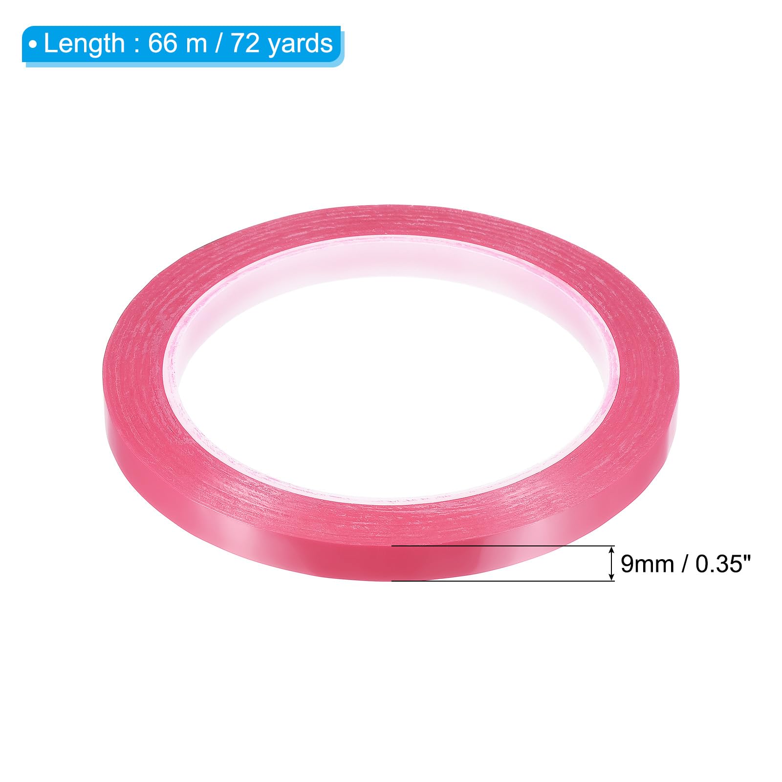 PATIKIL 11/32"(9mm) Whiteboard Tape, 5 Pack Thin Dry Erase Tape 72 Yard(66m) for Graphic Chart Marking DIY Art, Pink - Image 2
