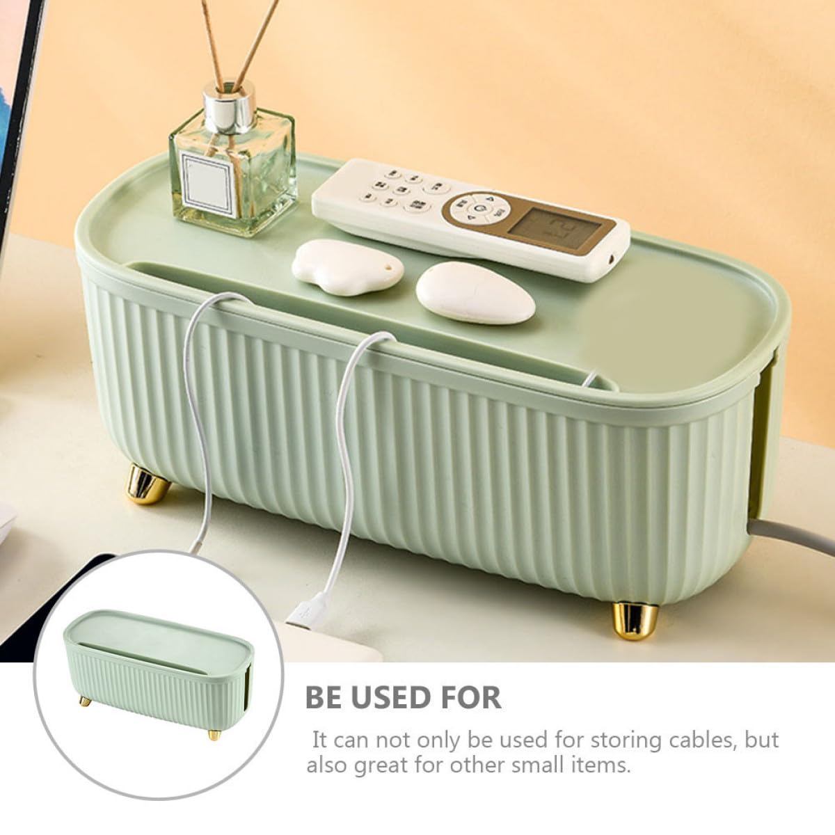 Caja Organizadora de Cables Tapa para Oficina y Hogar, Capacidad Grande, Material Abs, Diseño Estilizado Que Protege Mascotas y Ahorra Espacio en Escritorio