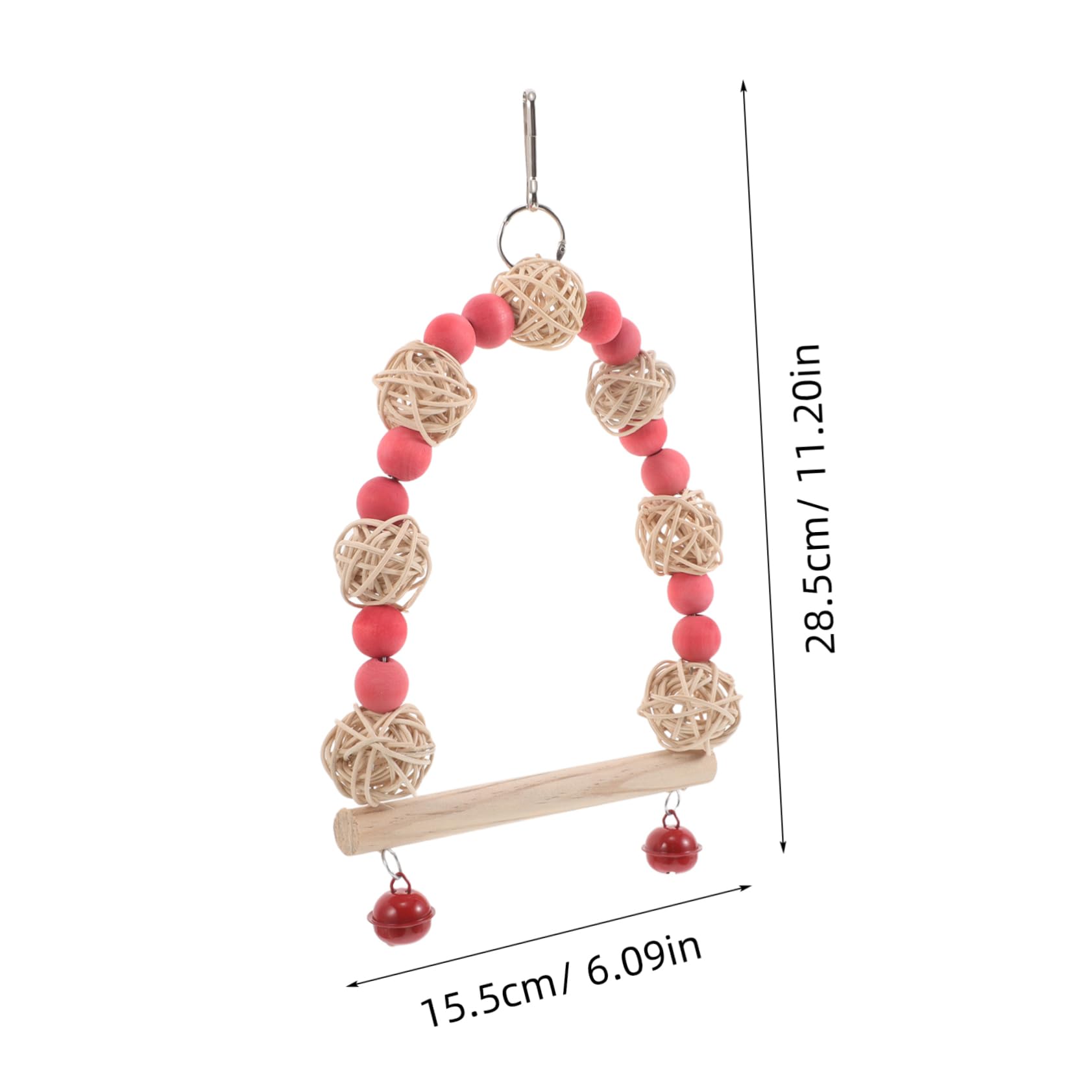 SUPVOX Rattan Ball Swing for Cockatiels Budgies Engaging Bird Perch Plaything Stylish Cage Enhancement Promotes Exercise Fun Activities