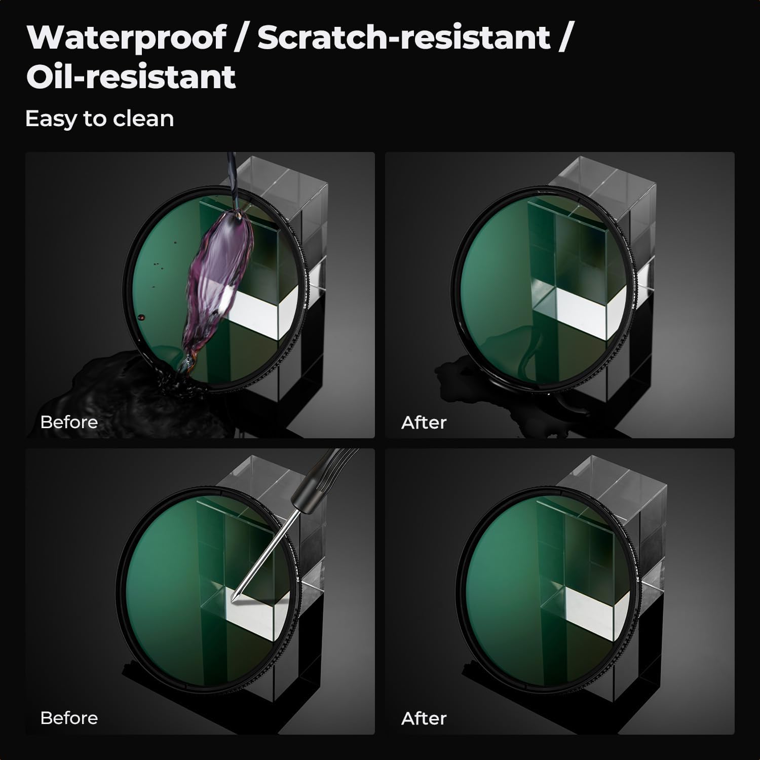 K&F CONCEPT 67mm Circular Polarizer Lens Filter with Filter Cap Cleaning Cloth Optical Glass Ultra Slim Polarizing CPL Filter with 28 Multi-Layer Coatings for Camera Lenses (Nano-X Series)