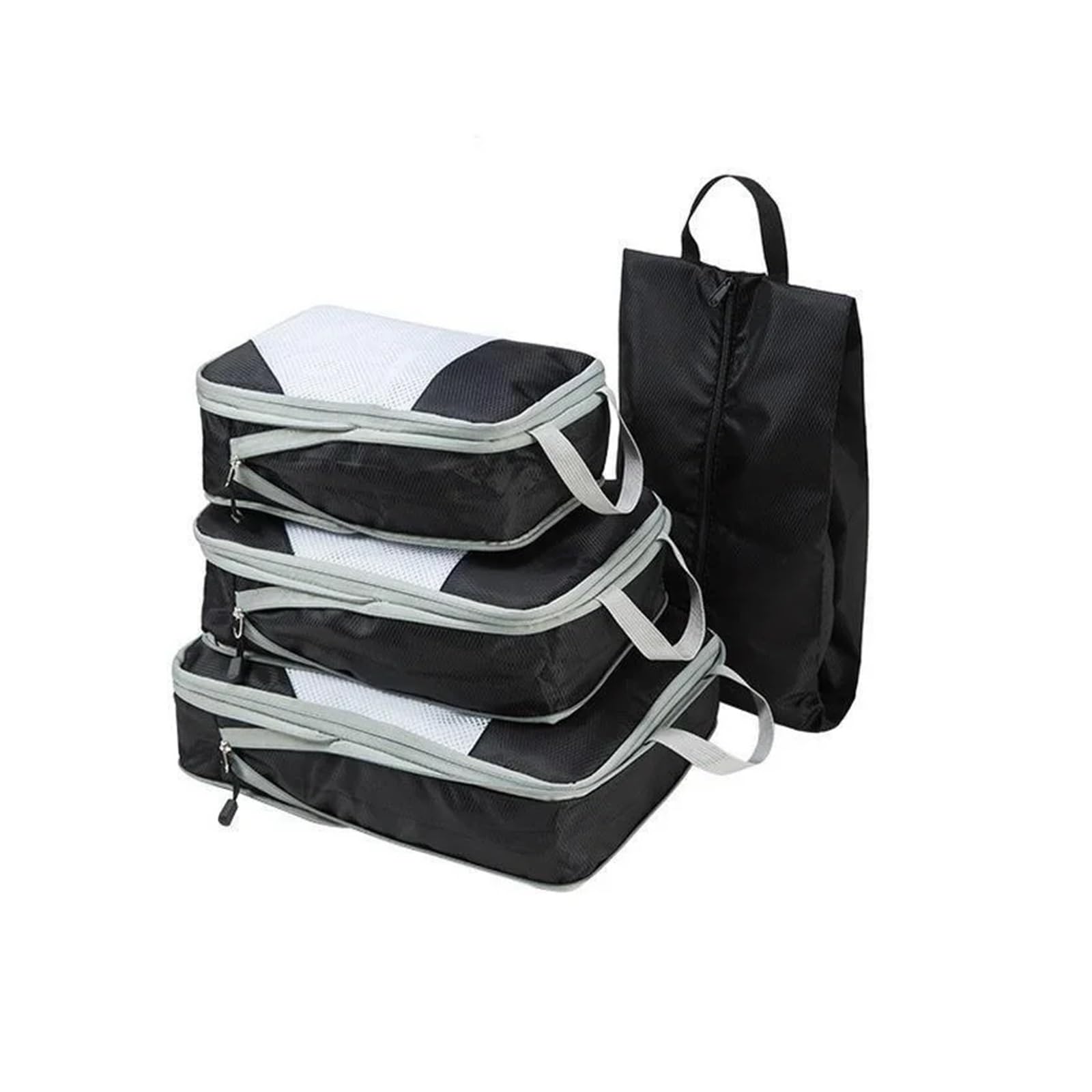 Juego de organizadores de equipaje Cubos de compresión for embalaje, bolsas de almacenamiento de viaje, bolsas de malla for ropa interior y zapatos.