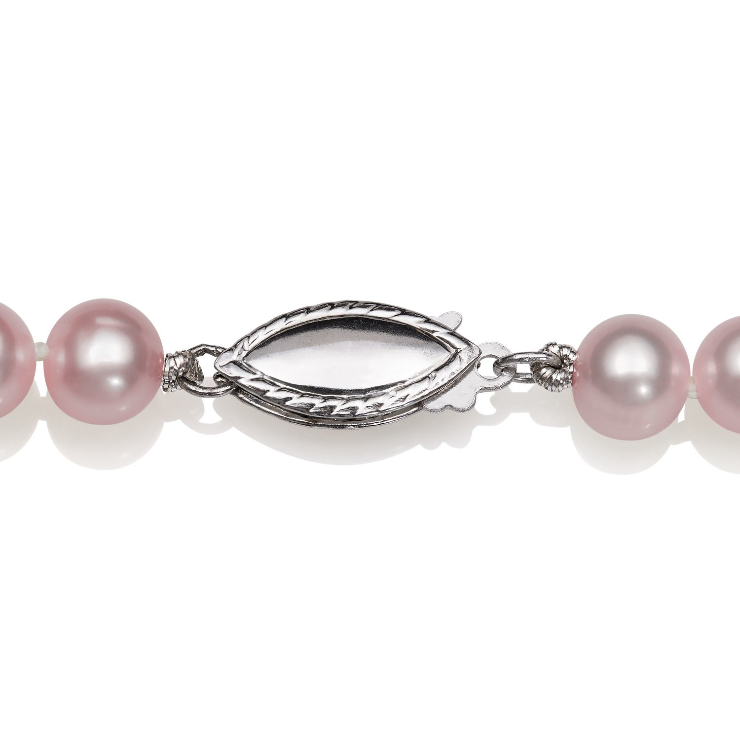 Belacqua Natural Cultured Freshwater Real Pearl Strand Necklace in Sterling Silver, White or Pink 5.5-9.5mm AAA Quality Round Pearls,16 to 36 Inches Length, Fishhook Clasp, Jewelry for Women, Gift Box Included: 5.5-6.0mm Length-24 Inches Pink