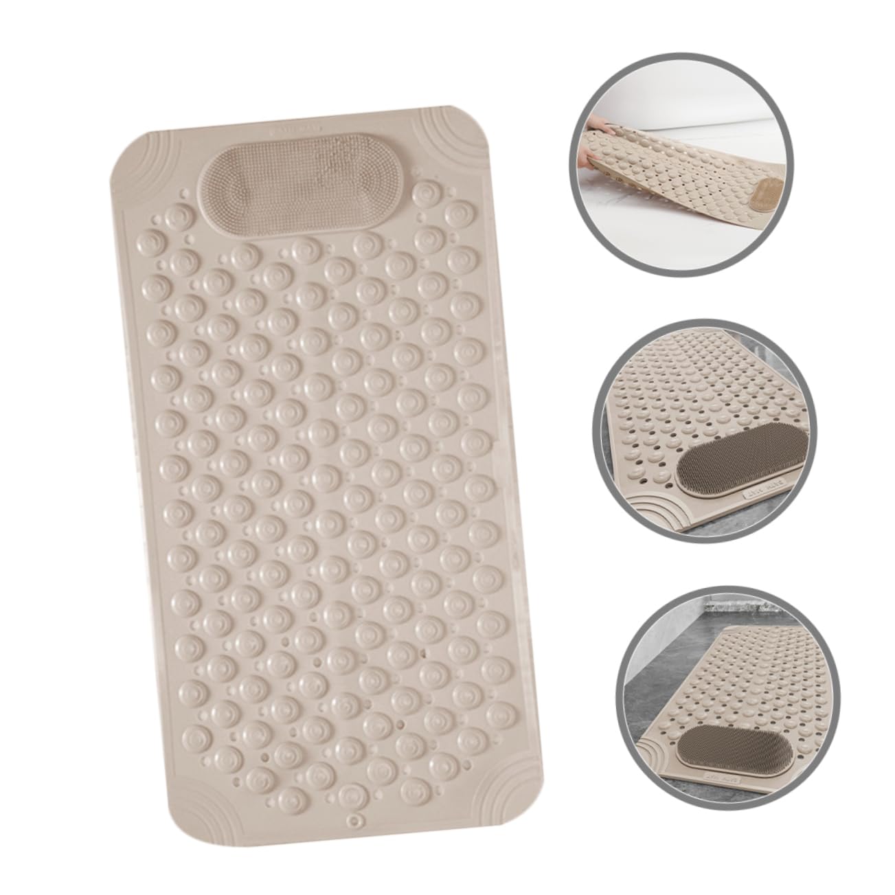 Alfombrilla Antideslizante Exfoliador de Pies y Espalda con Ventosas de PVC Resistente y Fácil de Montar en Pared para Ducha para Baño Seguro