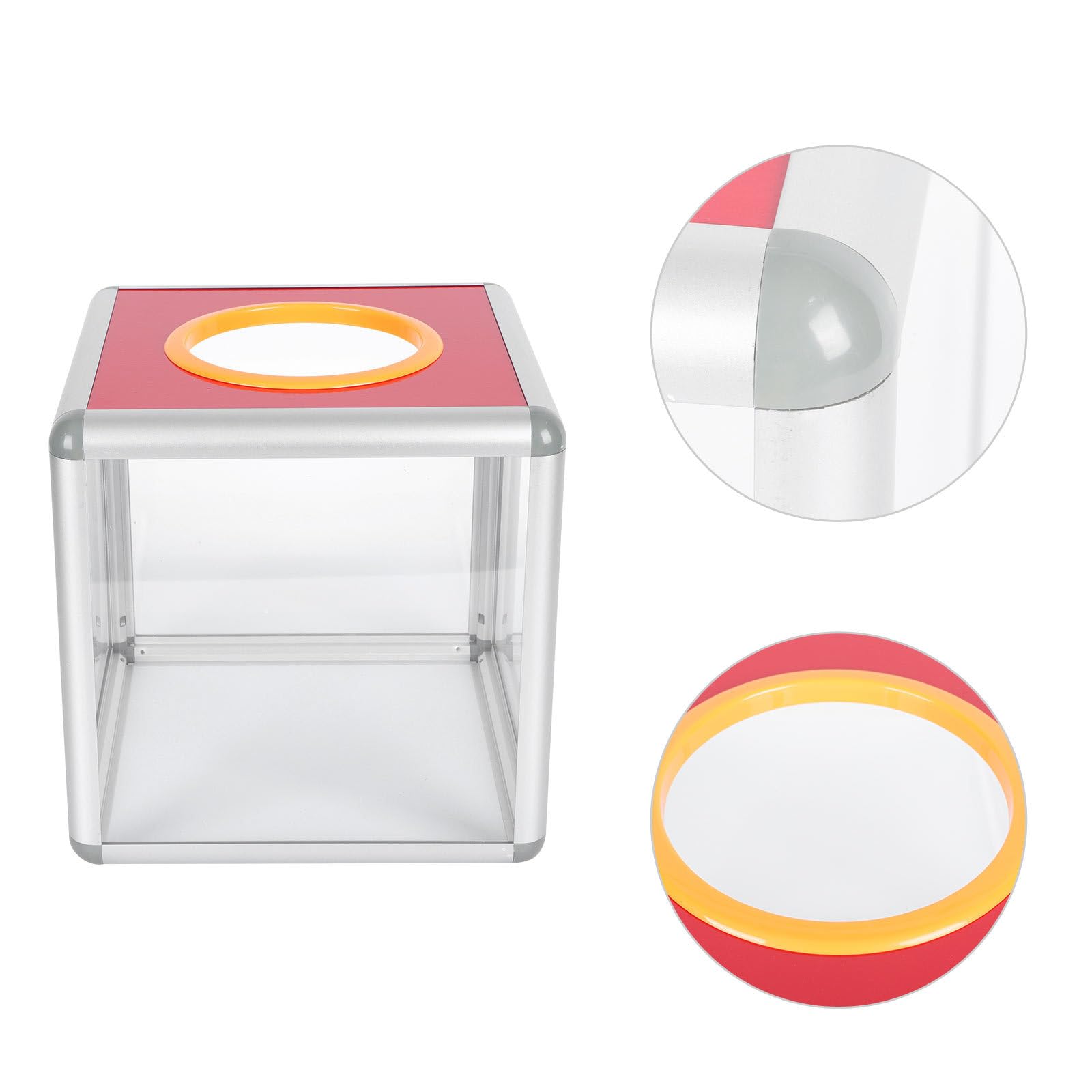 INOOMP Caja Transparente para Sorteo Cerradura Segura y Estructura Resistente de Aleación de Aluminio, Diseño Simple y Elegante para Oficina y Papeleo