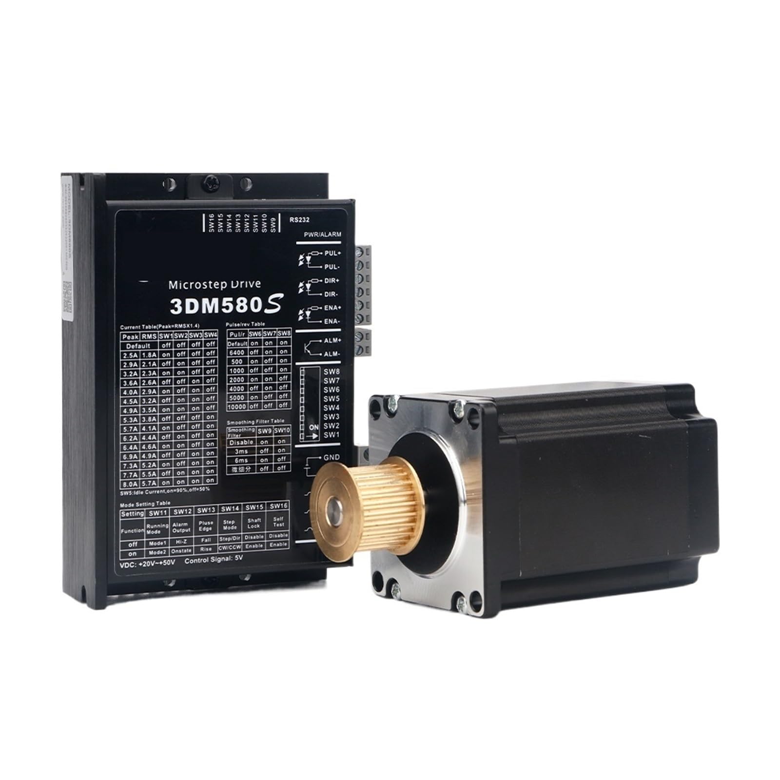 EKFBQBGW 3Phase Stepper Driver 3DM580S 20-50VAD + electronic starter 573S15-L 1.5N.m for Co2 Laser Cutting and Engraving Machine