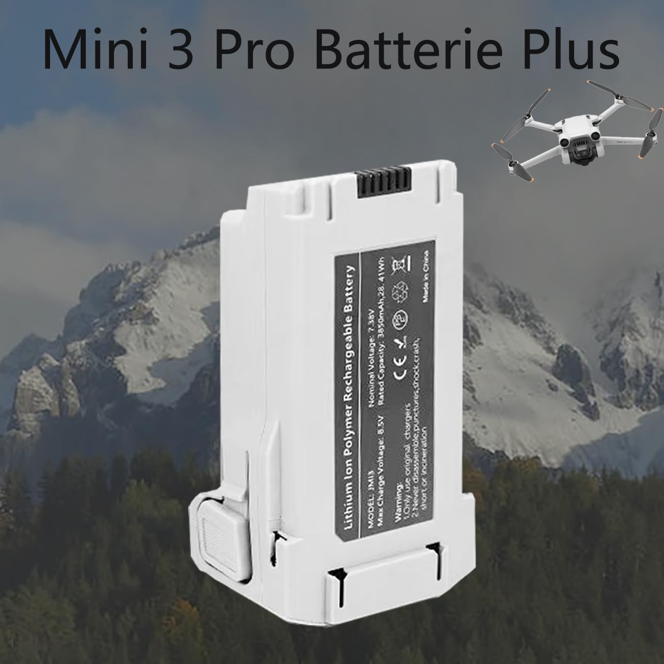 Mini 3/4 Pro Intelligent Flight Akku für DJI Mini 3 Pro/3 Drohne, 3 Pro Akku Plus 3850mAh 7.38V, 47 Minuten maximale Flugzeit (nur für DJI Original Ladegeräte)