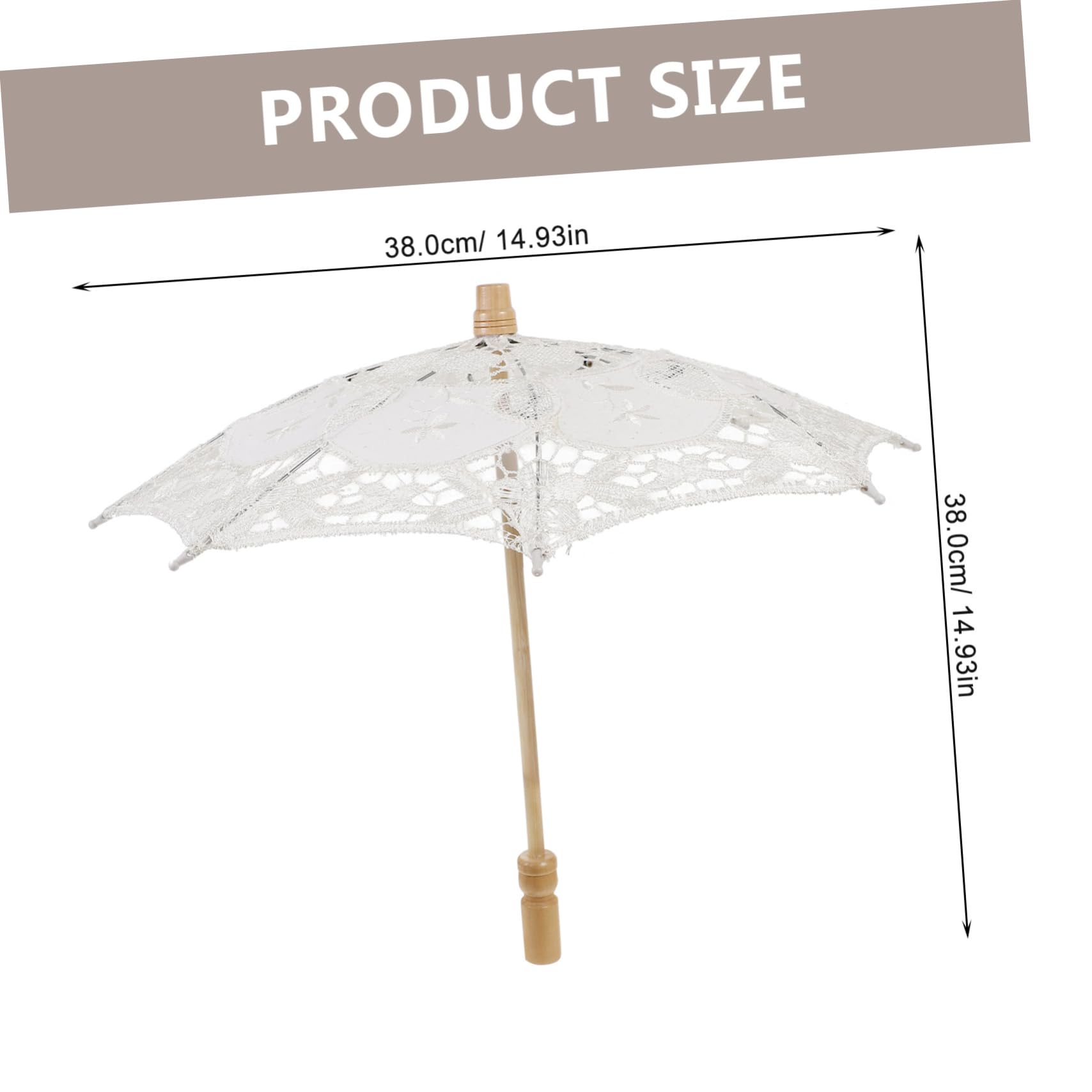 UPKOCH 3stücke Hochzeit Spitzen-regenschirm Eleganter Lace Parasol Aus Tragbarer Hochzeits-schirm Für Braut Und Fotografie Vintage Deko Für Tanzveranstaltungen Und Feiern