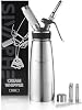 Sivaphe 500ML Whipped Cream Dispenser Stainless Steel, 1-Pint Dessert Cream Whipper with Brush & Decorating Nozzles Homemade Gourmet(Chargers Not Included