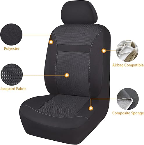 Miniatura 2 de Flying Banner Juego completo de fundas de asiento de automóvil, ajuste universal para la mayoría de automóviles, camiones, SUV y camionetas, cómodo