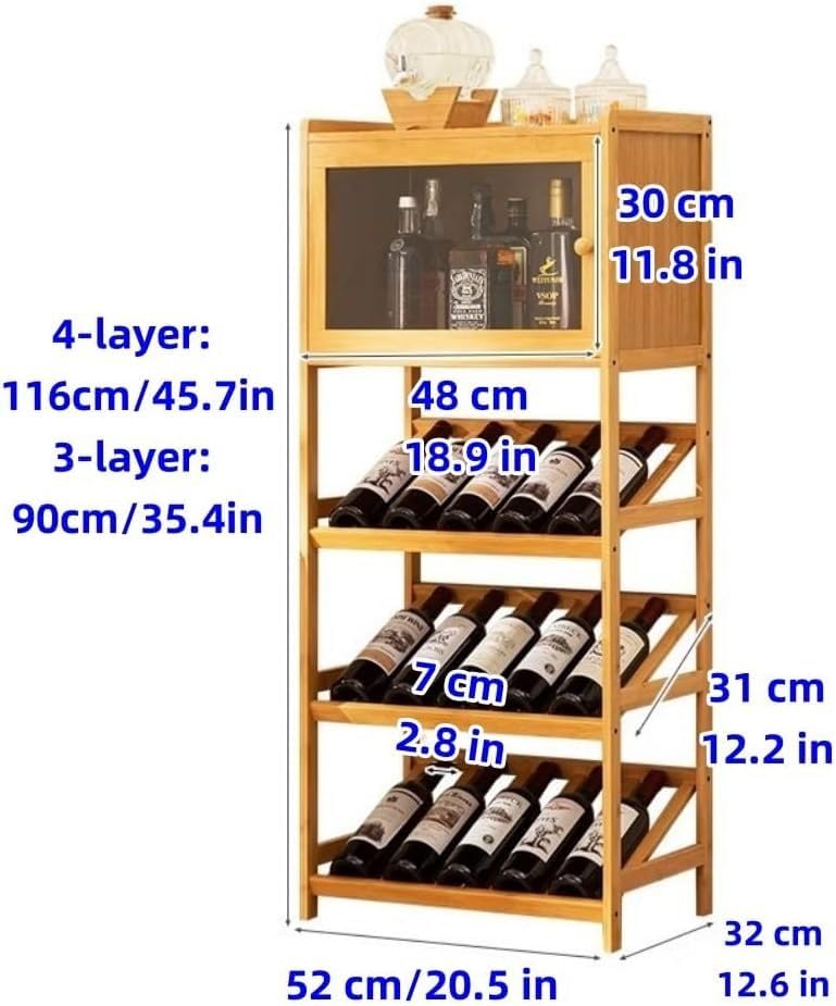 Soporte independiente para botellas de vino con puerta acrílica 90 cm miniatura 2