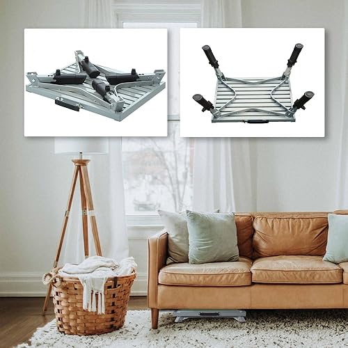 Miniatura 4 de Homeon Wheels Taburete para caravana, plataforma de aluminio ajustable con superficie antideslizante, escalón plegable con patas de goma, tira Gris