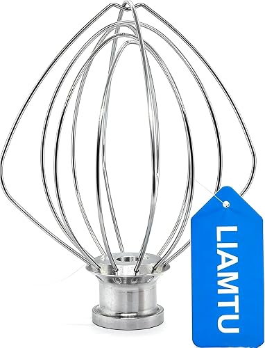 Heavy Duty 6 Wire Whisk Attachment for Kitchen Aid 4.5 & 5 Qt Tilt Head Mixers Stainless Steel Whip Replacement for K45WW, KSM90, KSM110