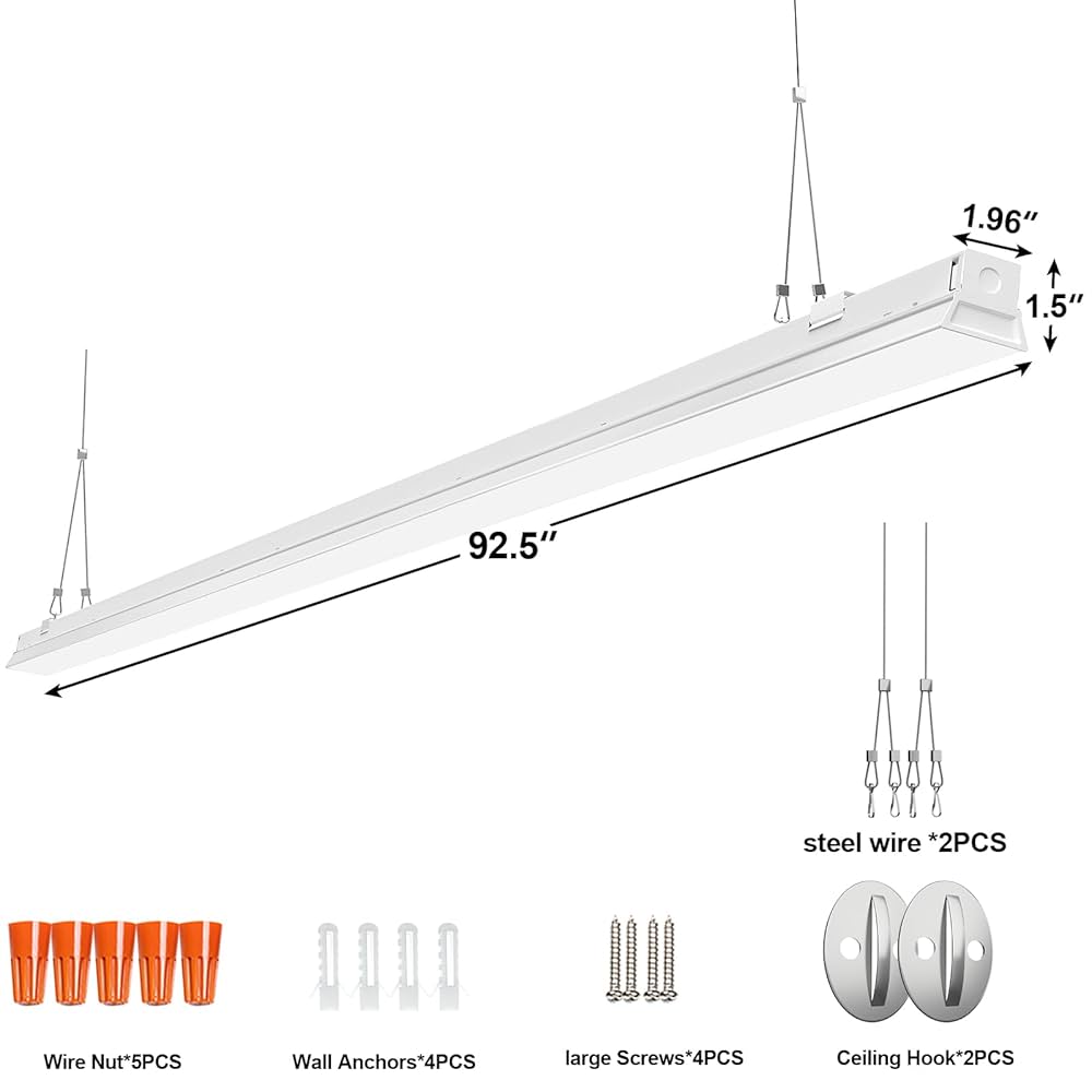 ANTLUX 8FT LED Shop Light Fixture, 110W LED Strip Light