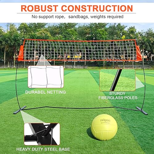 image for Zdgao 12FT Portable Volleyball Training Net for Hitting or Serving Dri