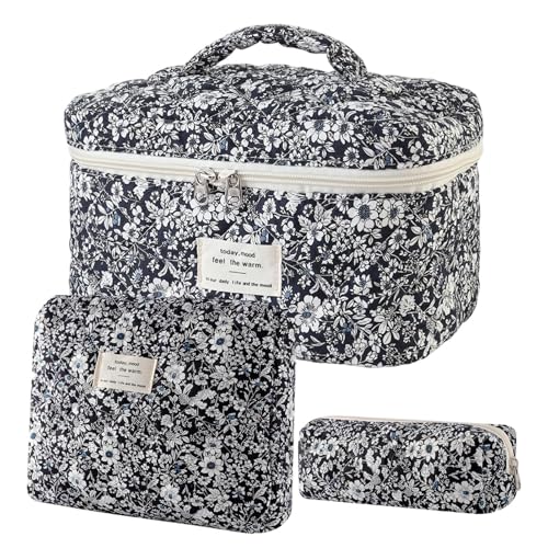 Rangement cosmétique élégant et pratique en coton matelassé pour une finition premium