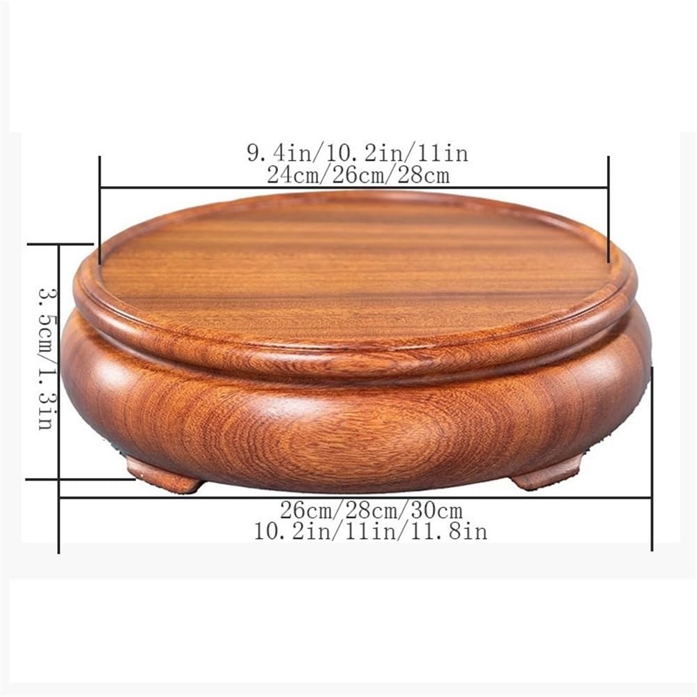 Stojak na rośliny bonsai stojak na doniczki, kwaśna gałąź drewniana okrągła podstawa do lampy stołowej czajniczek stojak na rośliny (średni)