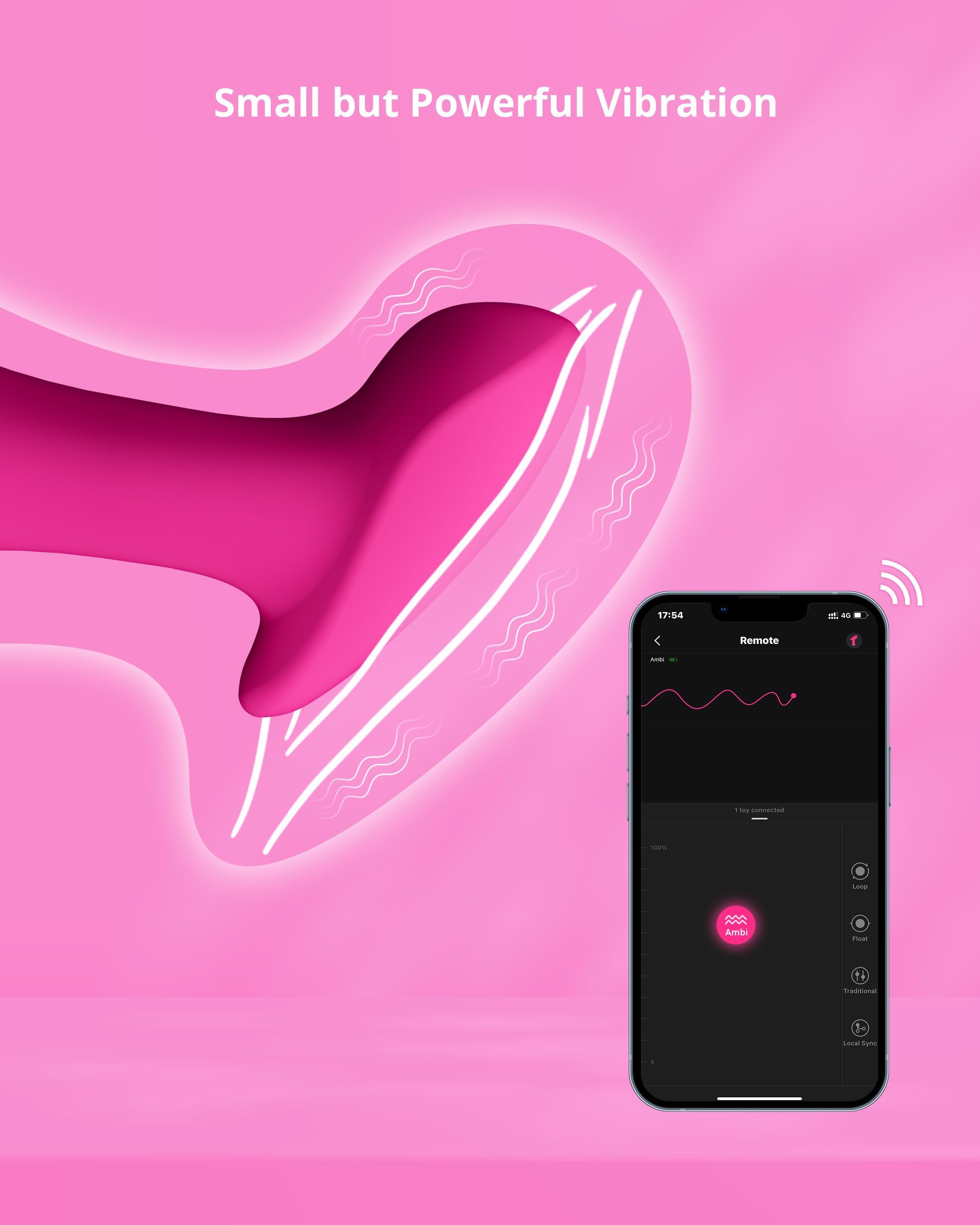 LOVENSE Ambi Mini Bullet Vibrator, Small and Discreet Powerful Stimulator with Long Distance Bluetooth Wireless Control, Hammer Shape to Pinpoint Stimulate