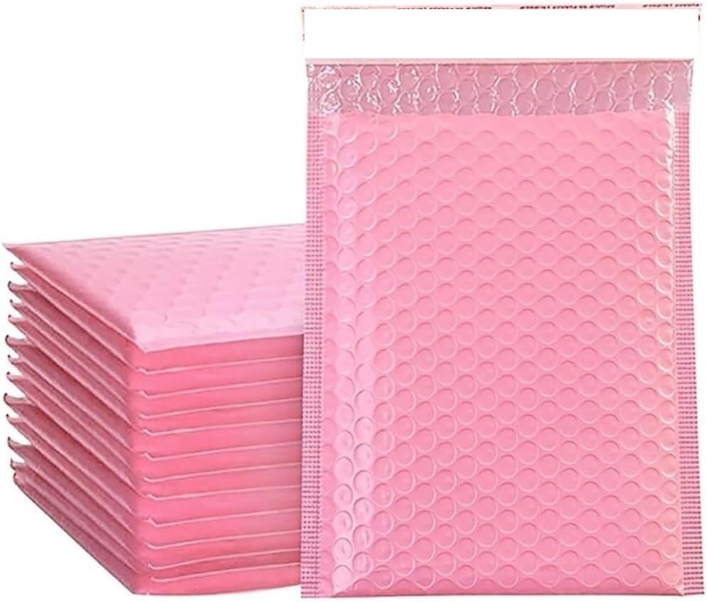 pogrubione worki z bąbelkami 50 szt. wielokolorowych, samoprzylepnych kopert bąbelkowych w różnych rozmiarach(50 pcs Pink,15 * 18cm)