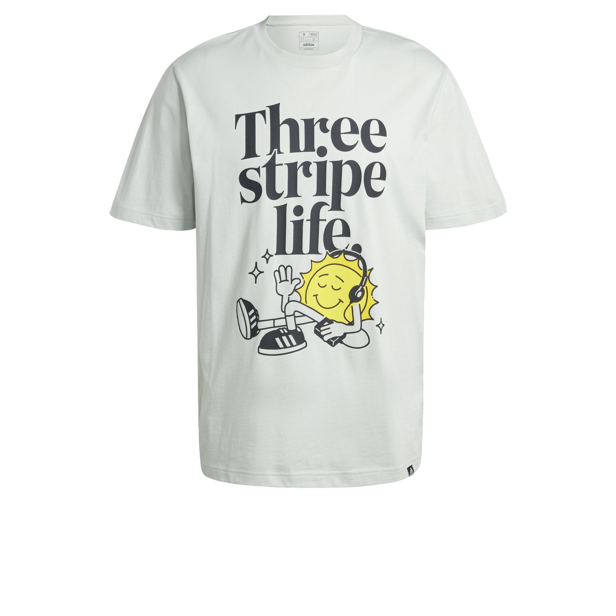 Men's Three Stripes Life Graphic Tshirt Short Sleeve Graphic Tee (Pack of 1)