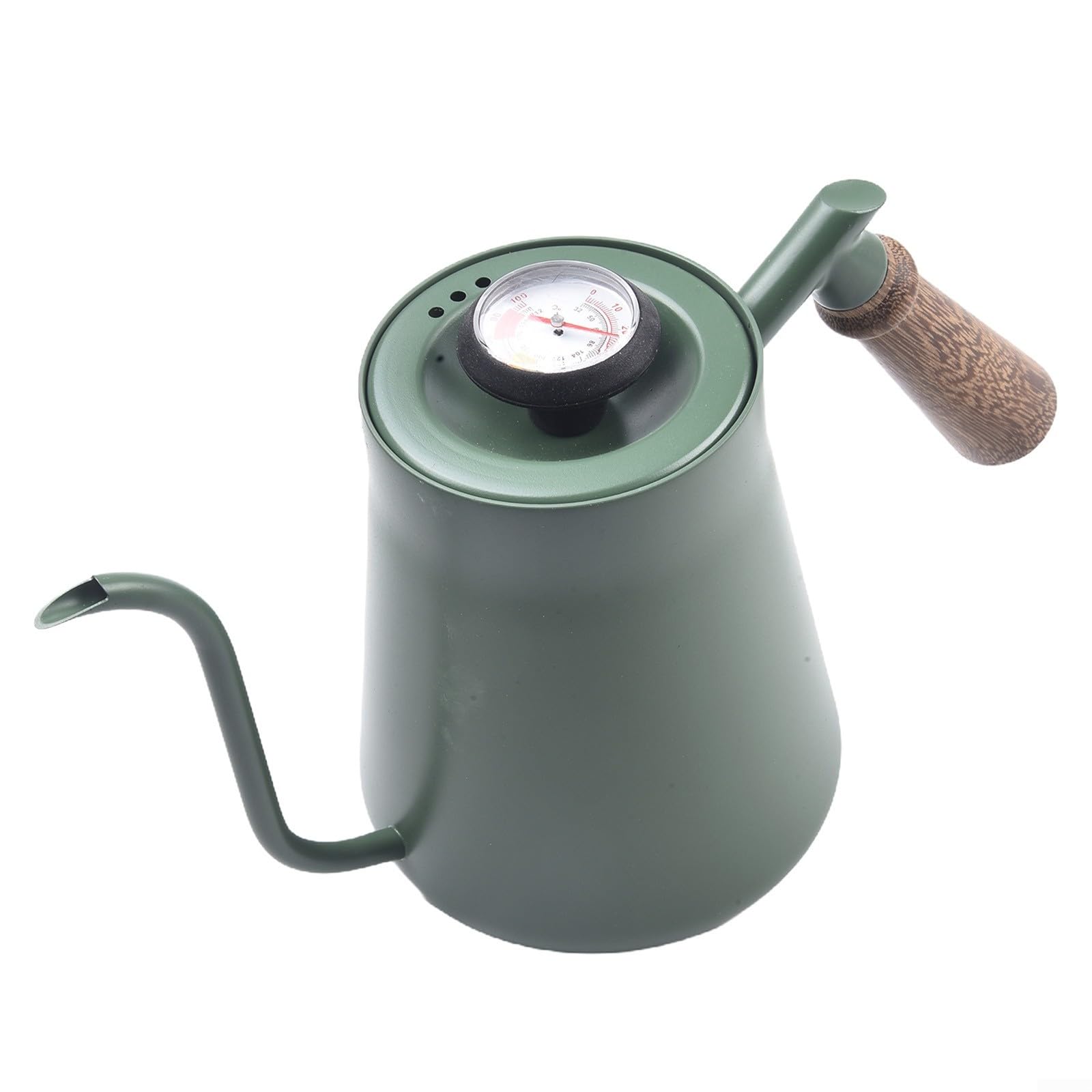 Hervidor de café de acero inoxidable verde con boquilla fina de precisión
