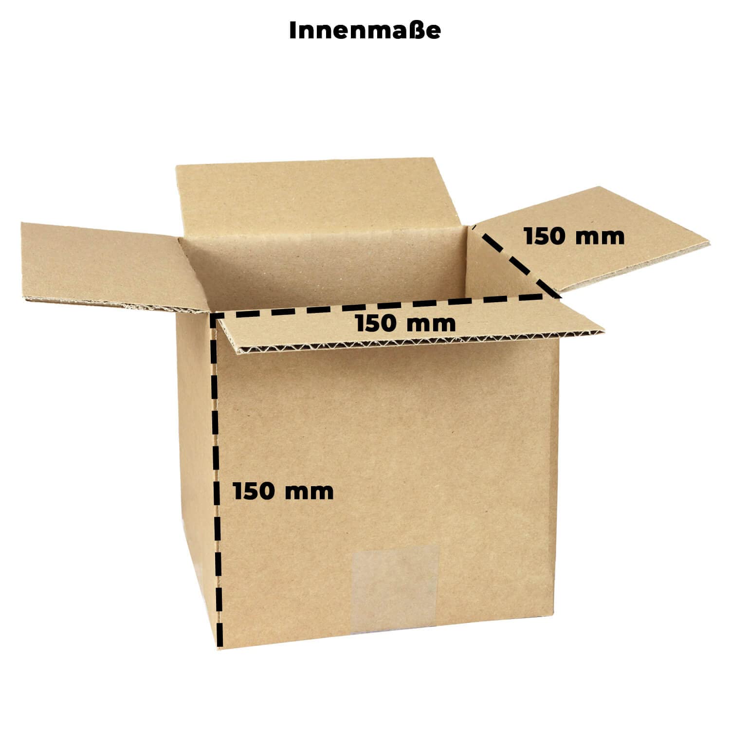 smiley pack 300 Stück Faltkartons 150 x 150 x 150 mm braun KK06 Versandkarton Verpackungskartons 15 x 15 x 15 cm aus Wellpappe 1 wellig Karton Pappkarton Versandbox Paket Päckchen