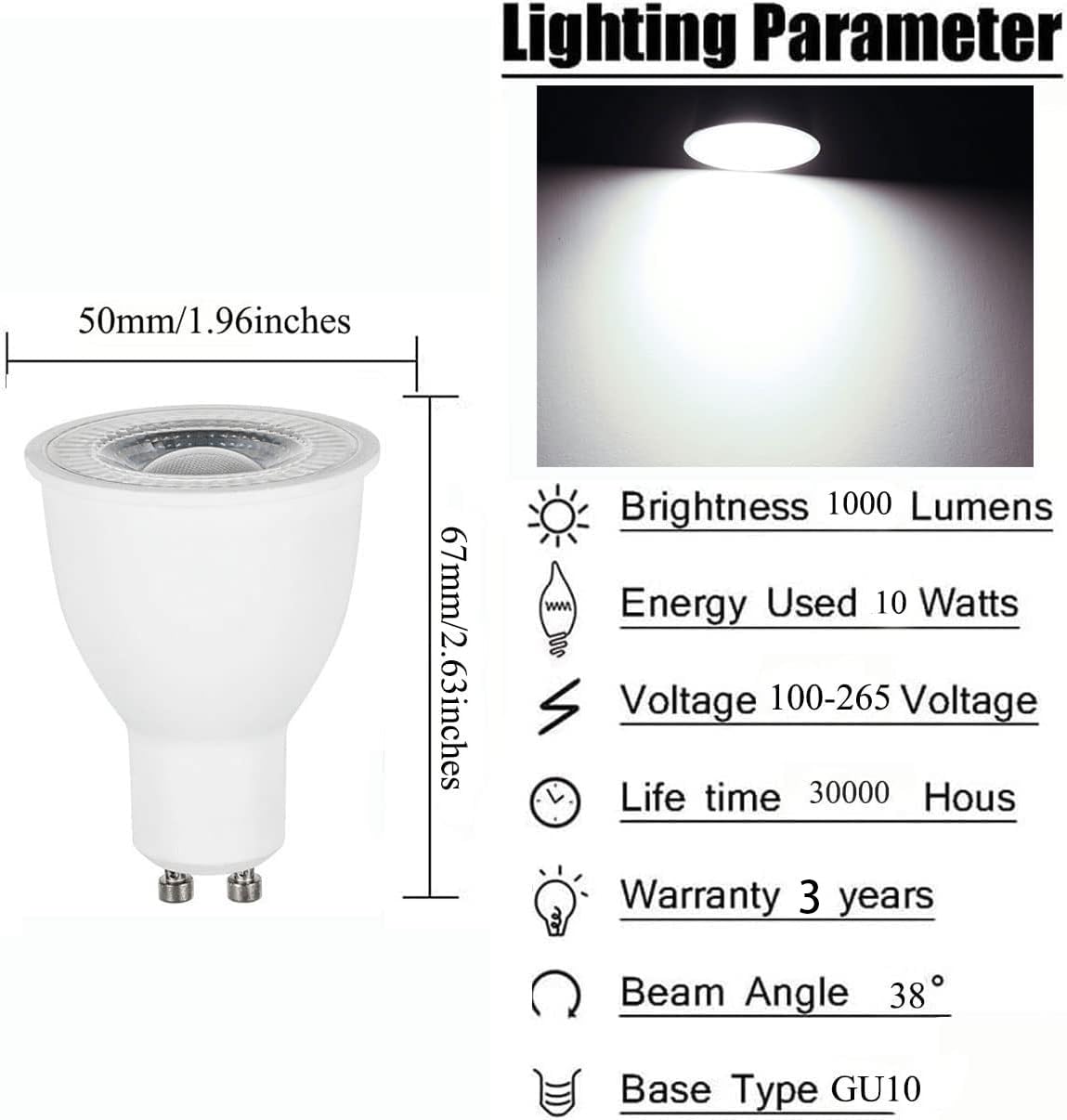 GU10 Lampadina a LED 15W, 5pcs lampadine a LED, 15W equivalente a 150W alogeno, AC100V-265V, Angolo di Fascio a 360 ° per l'illuminazione Domestica(Cool White 6000K)