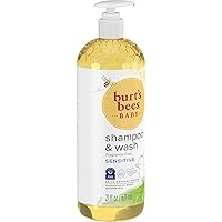 Vista 38 de Burt's Bees Champú y lavado en espuma sensible al bebé, sin fragancia, sin desgarros, probado por pediatras, 97.5% de origen natural, 8.4 onzas