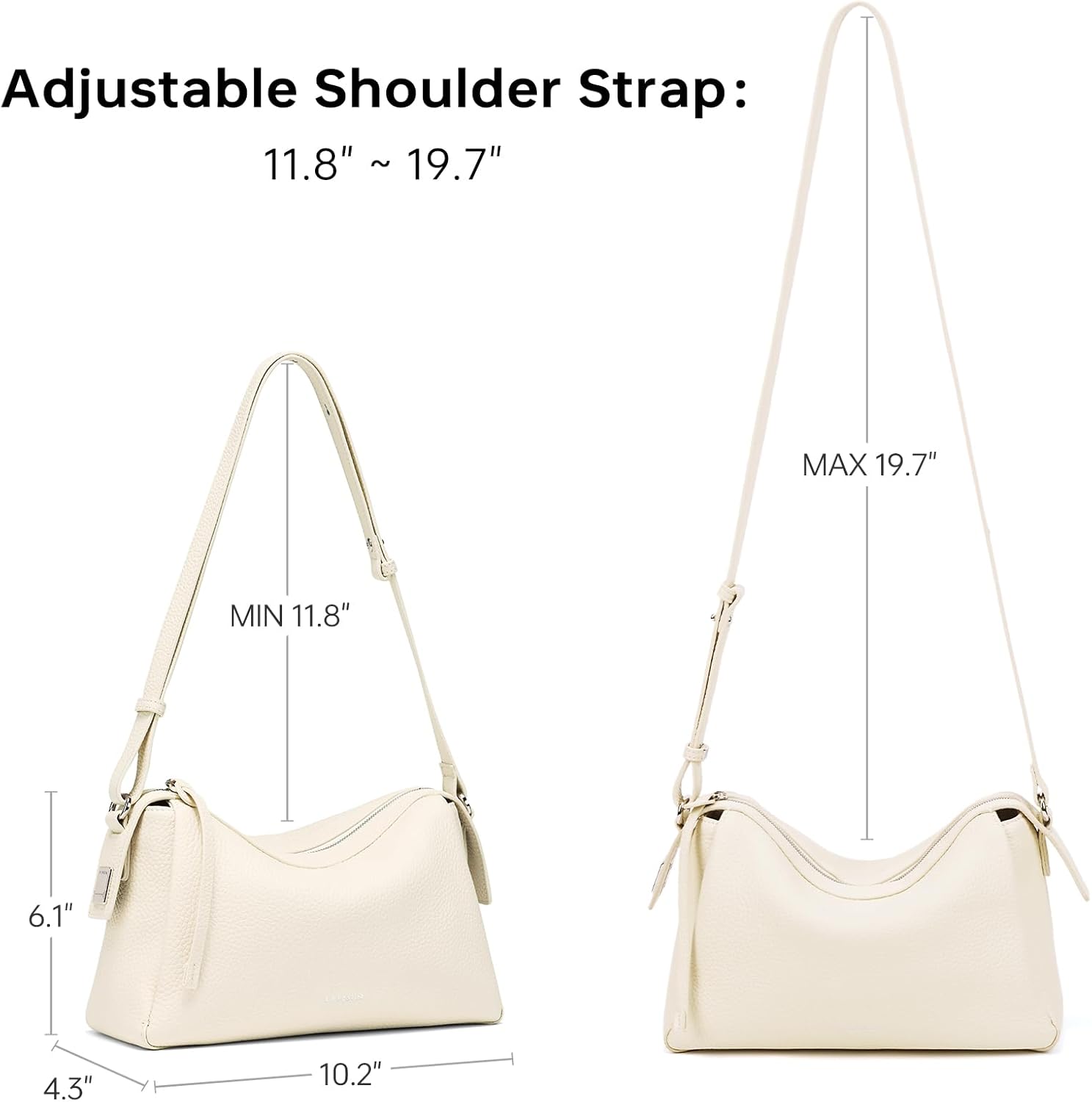 LA FESTIN Crossbody Bags for Women Genuine Leather Shoulder Bag Designer Handbags Small Hobo Bags with Adjustable Strap