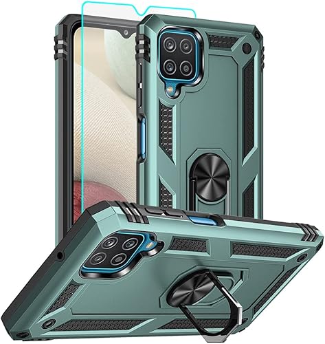 Miniatura 10 de Funda para Samsung Galaxy A12, Samsung A12 con protector de pantalla HD, [grado militar de 16 pies probada en caídas], anillo protector a prueba de