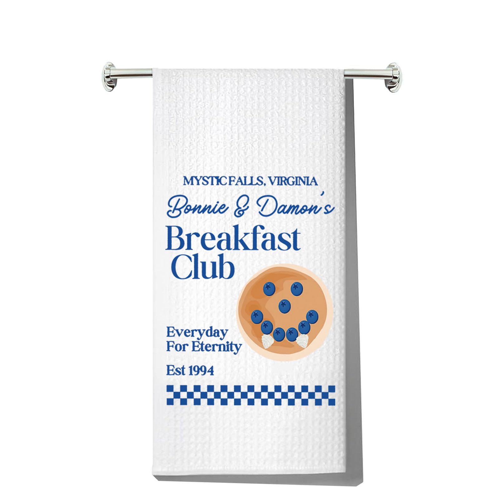 JNIAP Vampire Movie Kitchen Towel Damon Salvatore Gift Vampire Blueberry Pancake Gifts TVD Merch TVD Towel (Breakfast Club kt)