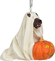 Vista 6 de Tree Buddees Lindo perro vestido como fantasma con calabaza adorno de Halloween
