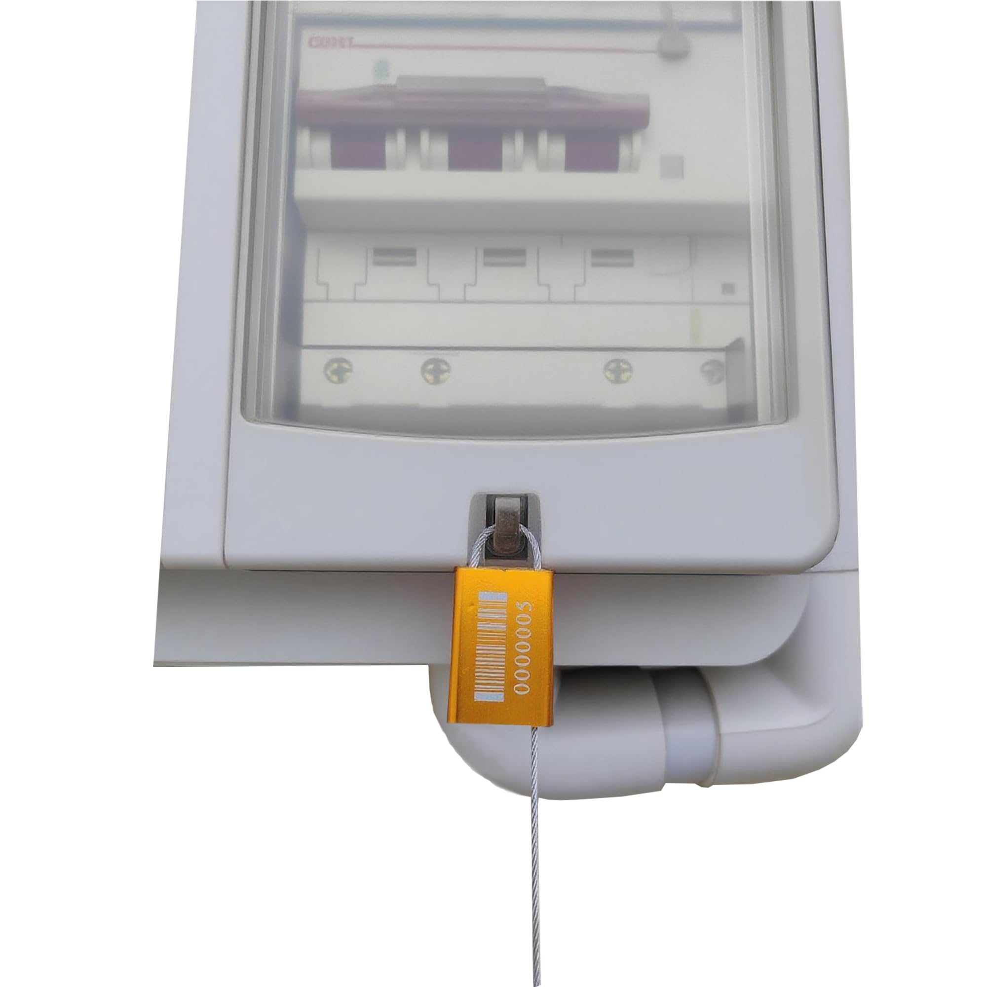 ISO/PAS 17712: 2013 konforme Sicherheitskabeldichtungen mit Barcode und Seriennummer, manipulationssichere, zugfeste Stahldichtungen aus Aluminium (50 Stück, gelb)