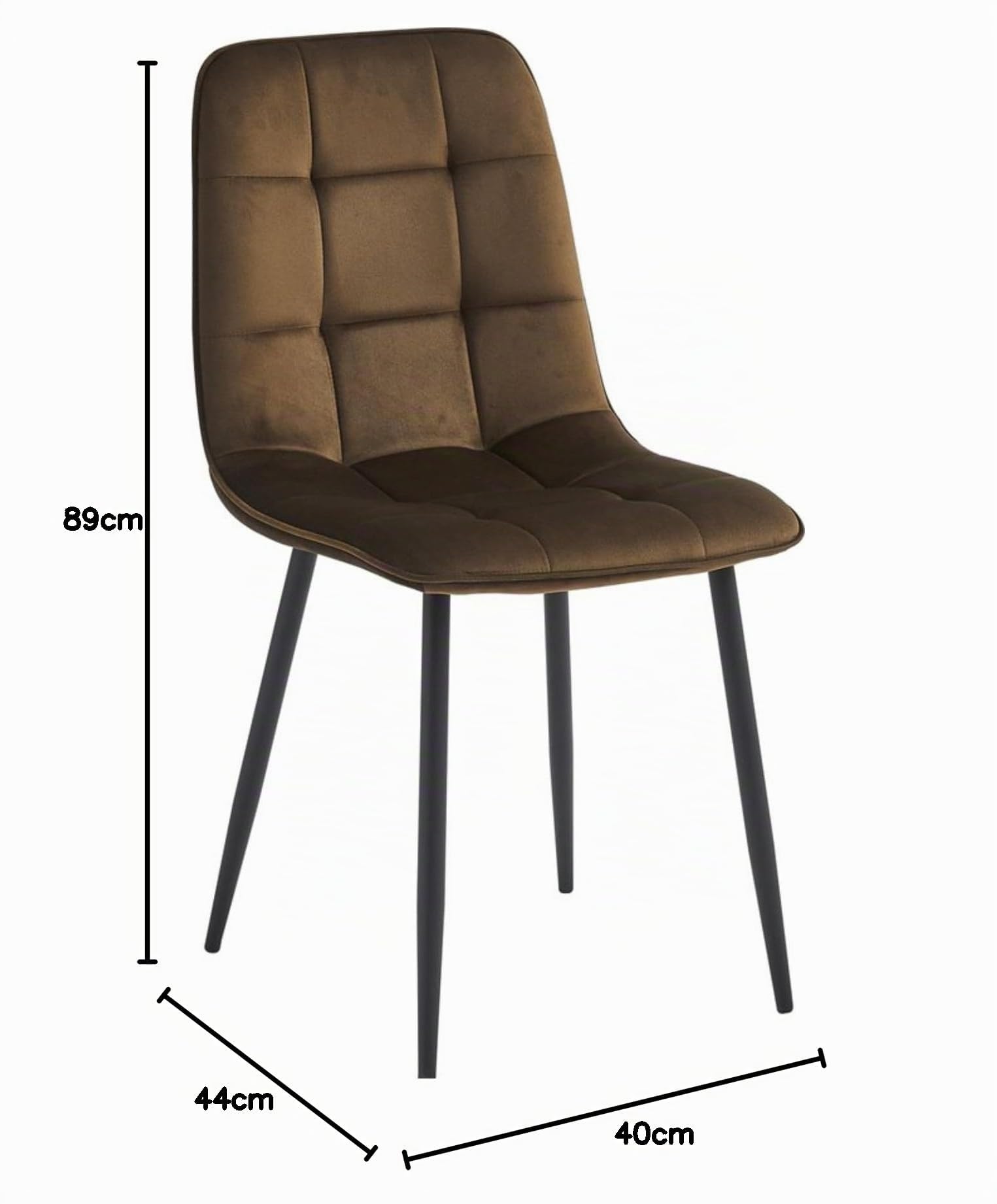 Ela Esszimmerstühle - 6er Set - Braun - Samt - Für Esszimmer, Küche & Wohnzimmer - Modernes Design