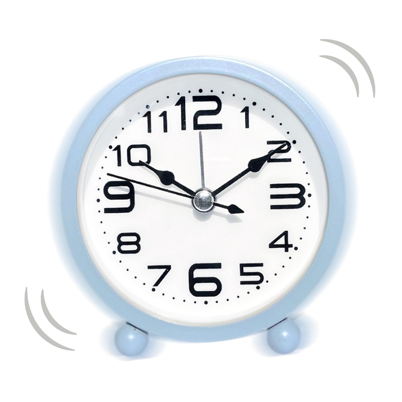 Mimoqk Alarm clock, alarm clocks for bedrooms | desk clock, small alarm clock with large numbers, battery operated without ticking alarm, simple design for children and adults