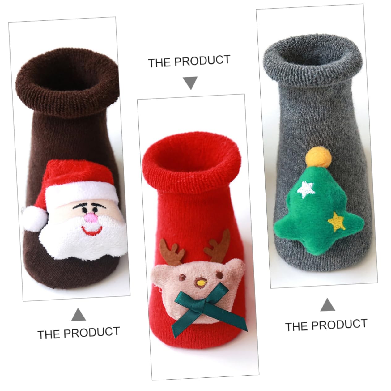 OUNONA 9paare Weihnachtsbaby-socken Für Winter rutschfeste Babysocken Warme Kinderstrümpfe Für Partys Und Geeignet Für Mit Mit Weihnachtsmann Mit Weihnachtsbaum