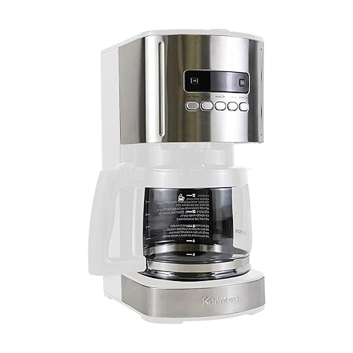 Kenmore - Cafetera de goteo – Máquina de café programable de 12 tazas con olla de cristal, preparación regular y atrevida, depósito de agua grande