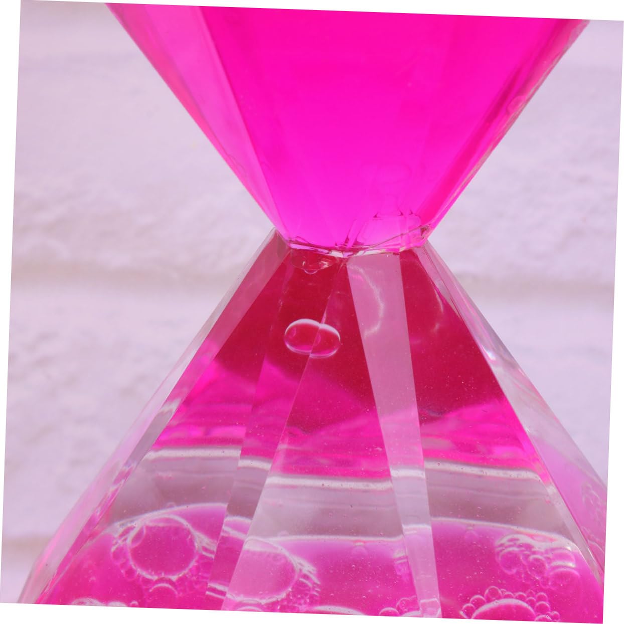 GLEAVI Liquid Motion Timer Sanduhr mit Diamant Design und Rosa Ölflüssigkeit Dekoratives Schreibtischspielzeug für Beruhigendes Flüssige Sanduhr für Büro und Zuhause