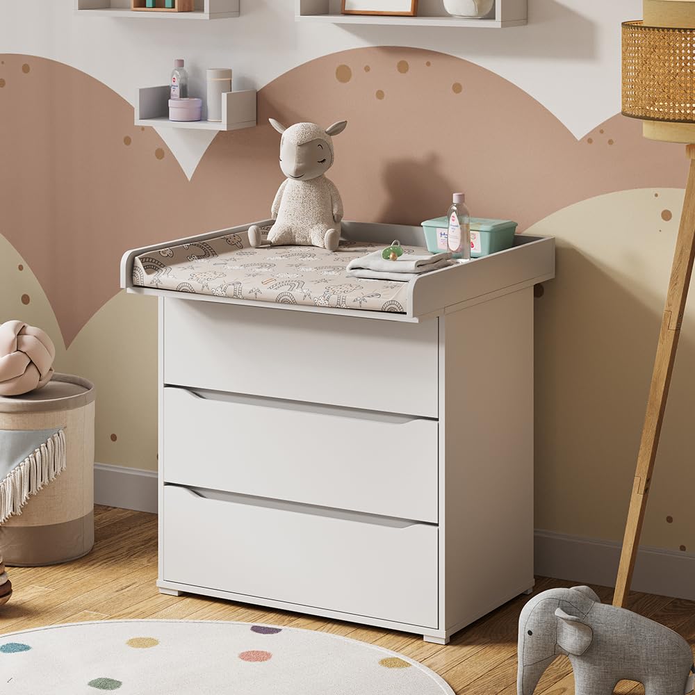 Vicco Mueble Cambiador Wicko, Blanco, 80 x 76 cm, para Usar como Cambiador en cómodas estándar