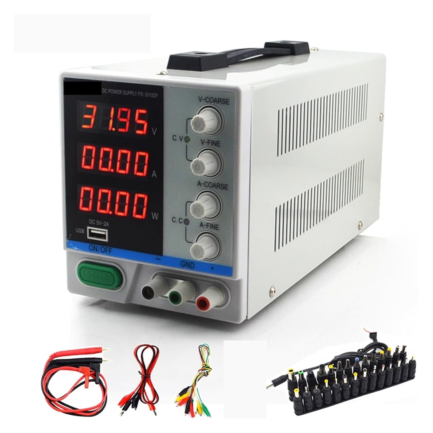 Regulowany zasilacz sieciowy 30 V 10 A z 4-cyfrowym wyświetlaczem LED do użytku laboratoryjnego (PS-3010DF)