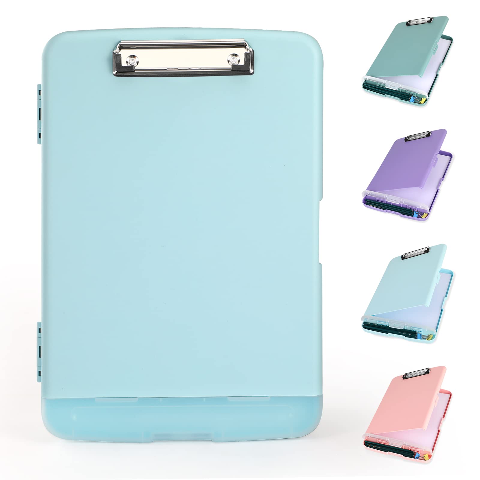 YEAHVIY Clipboard with Storage, Clip Boards 8.5x11 with Storage, Large Capacity Nursing Clipboards with Pen Holder, Heavy Duty Plastic Storage