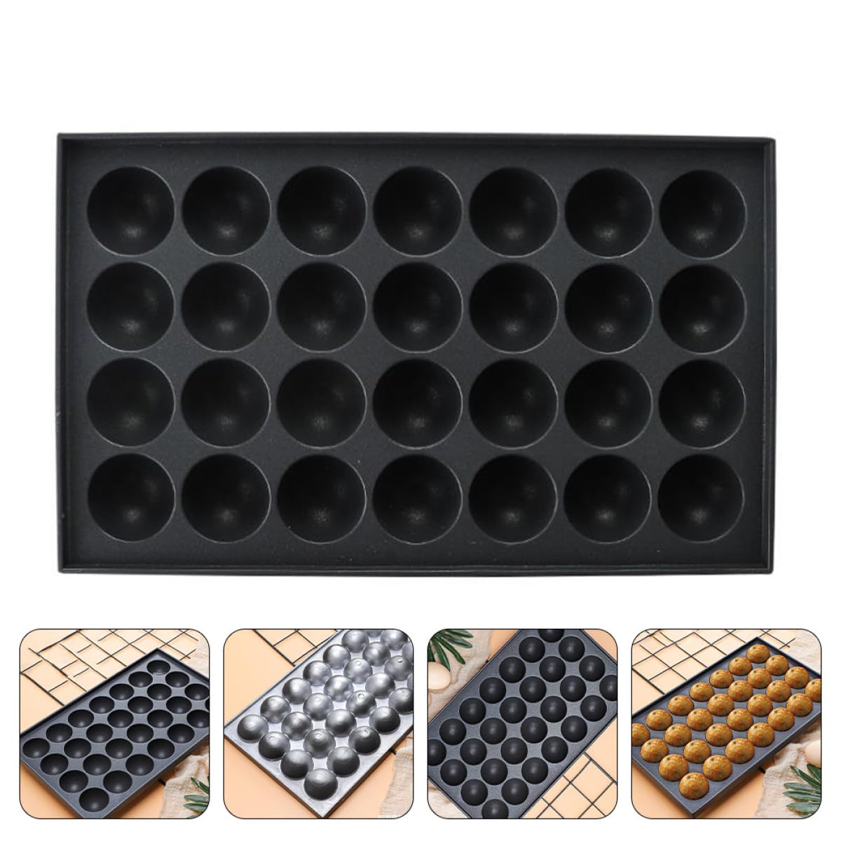 Aluminium Backblech mit 28 Mulden Antihaft Blech für Oktopus Fleischbällchen und Eier Backform für Takoyaki und Snacks im Haushalt