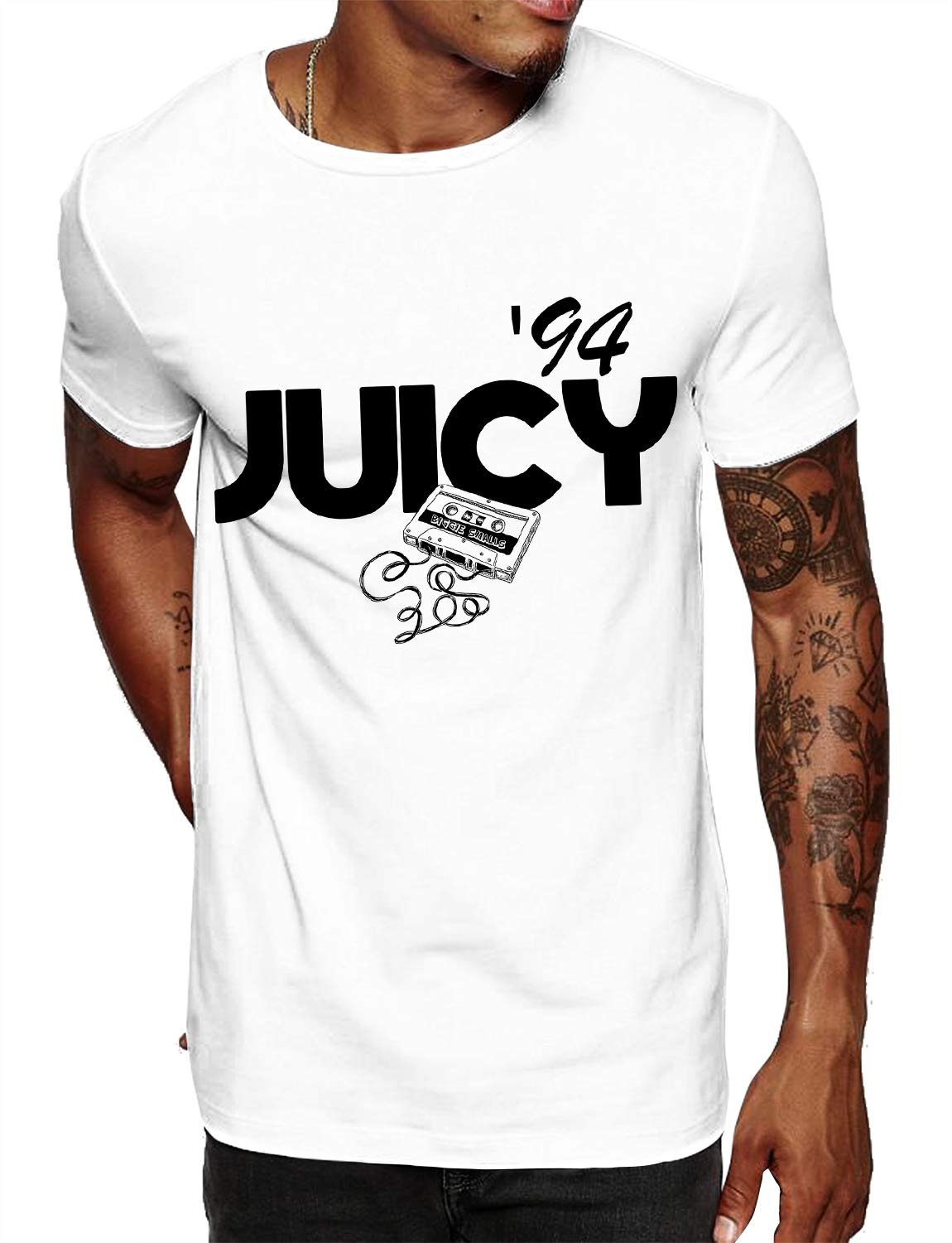 Swag PointMen’s Graphic T Shirts – Group 20 100% Cotton Short Sleeve Print Streetwear Vintage Hip Hop Tee Casual Tops Juicy M