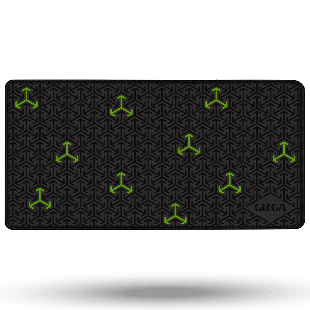 GIZGA ESSENTIALSExtended Mouse Pad/Desk Mat|Place it on Desk with Laptop/Gaming Laptop, Monitor,Notebook|Has Anti-Slip Rubber Base,Smooth Mouse Control,Antifray Stitched Embroidery Edges|17.3"x13.7"