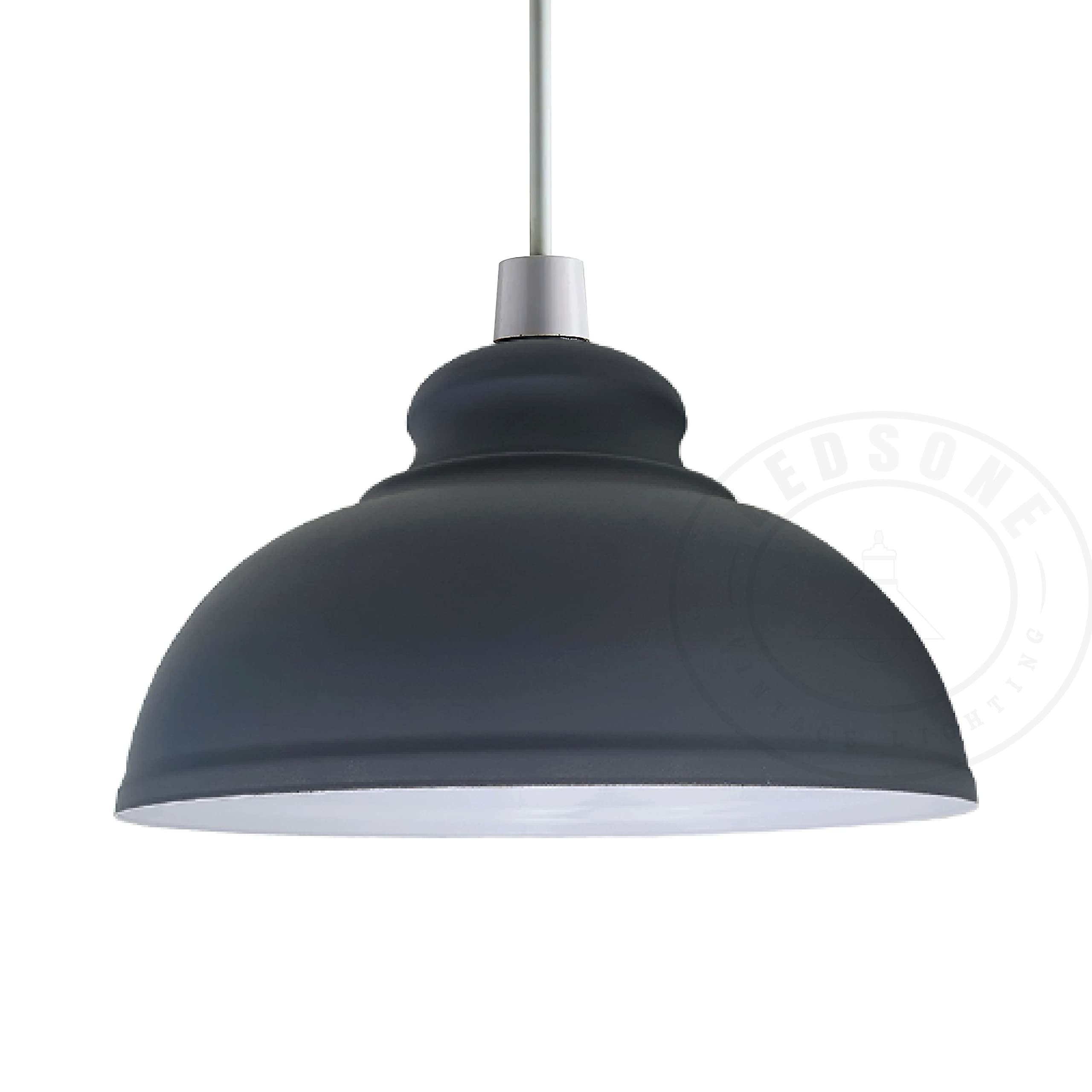 LEDSone Retro Industrial Ceiling Light Vintage E27 Style Curvy Shaped 29cm Easy fit Metal Lampshade for Pendant Hanging Chandelier Lighting — image 1