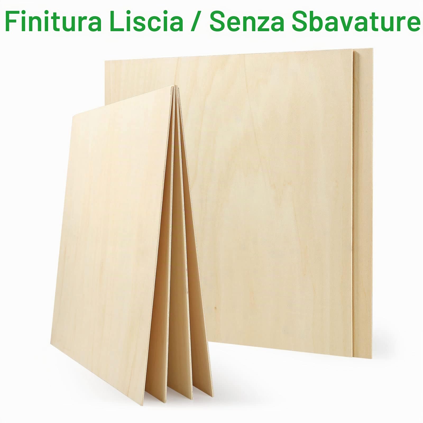 SENENQU 20 Pezzi Compensato 2mm, Fogli di Legno di Balsa 300 x 300 mm, Pannello Compensato in Tiglio per Artigianato Fai da Te, Taglio Laser, Pirografia e Modellismo